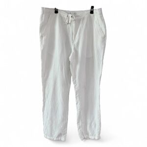 Cubavera Men's White Linen Pants with Drawstring